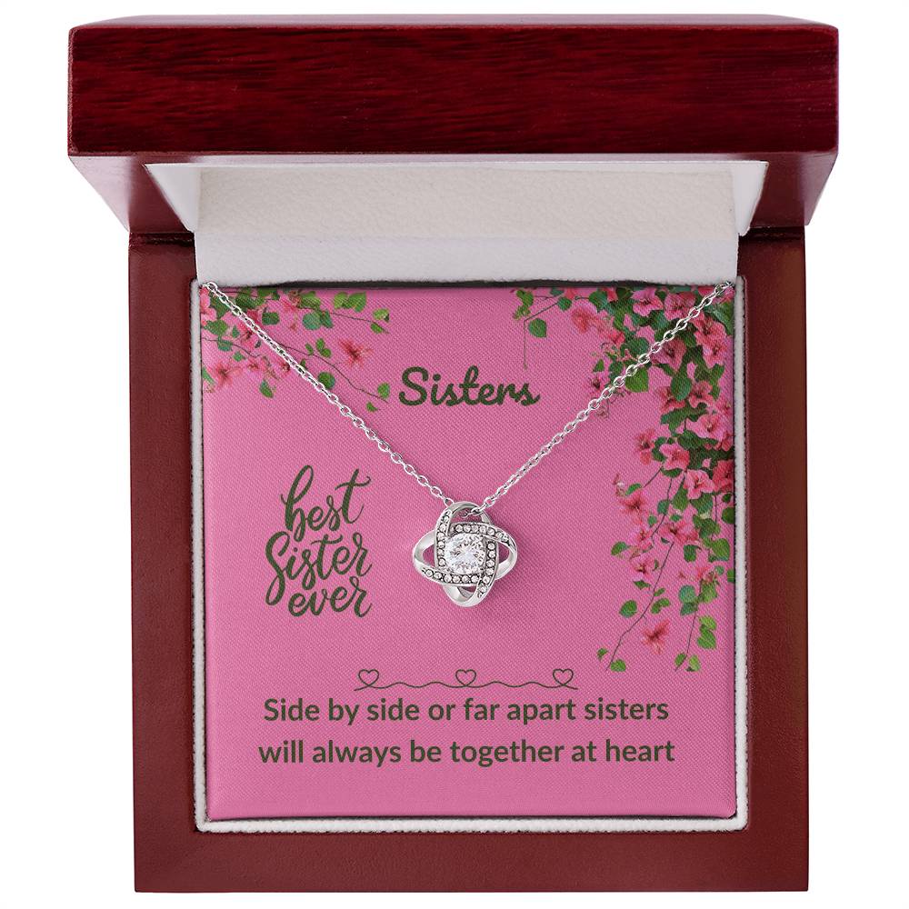 Sister - Side by side - Love Knot Necklace