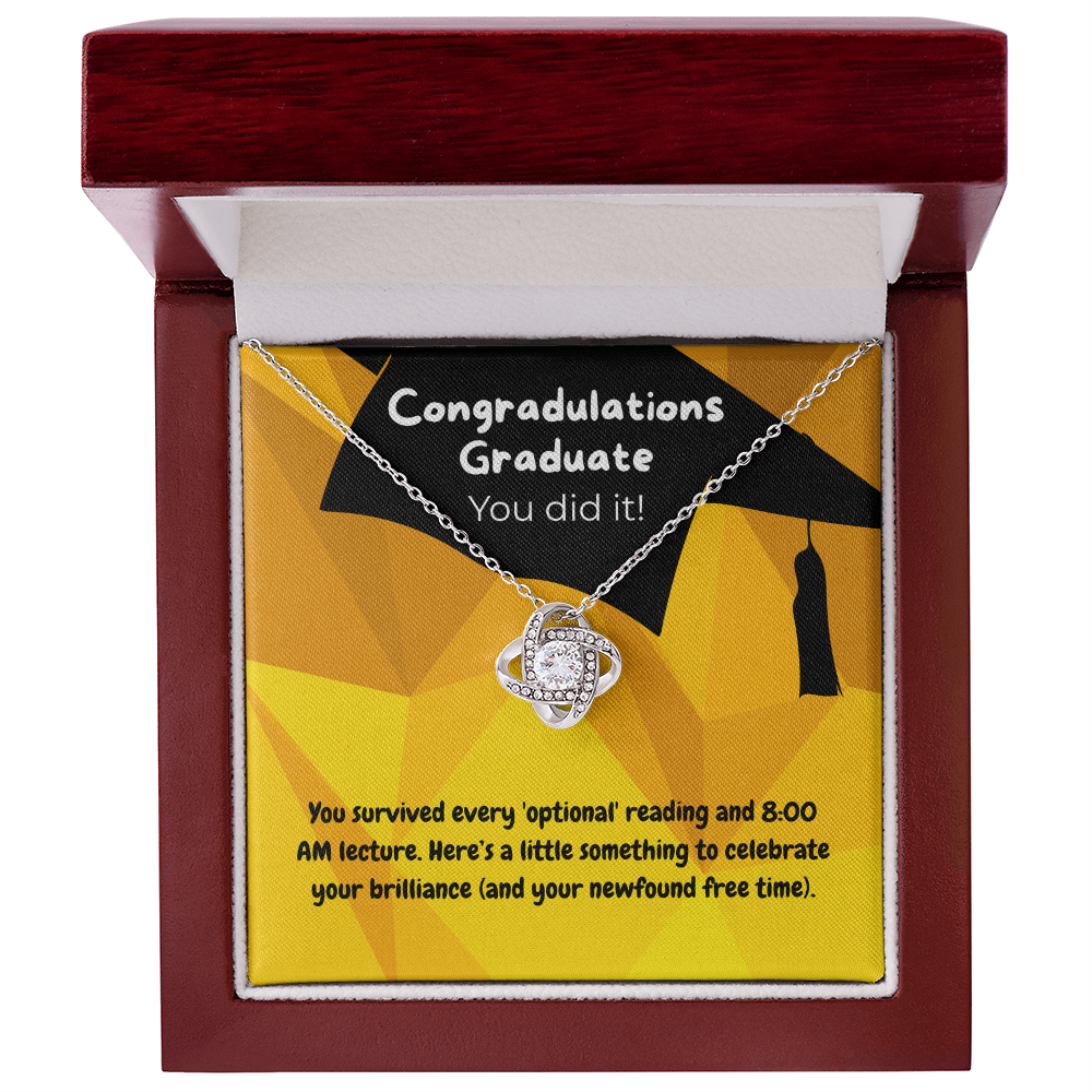 Graduate - You survived - Love Knot Necklace