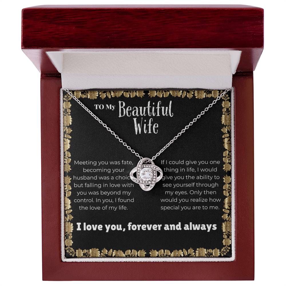 Wife - Meeting you - Love Knot Necklace