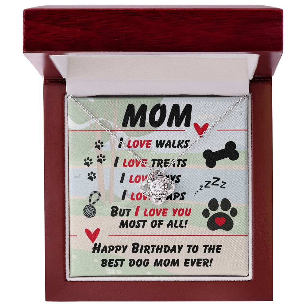 Mom - I love walks - Love Knot Necklace