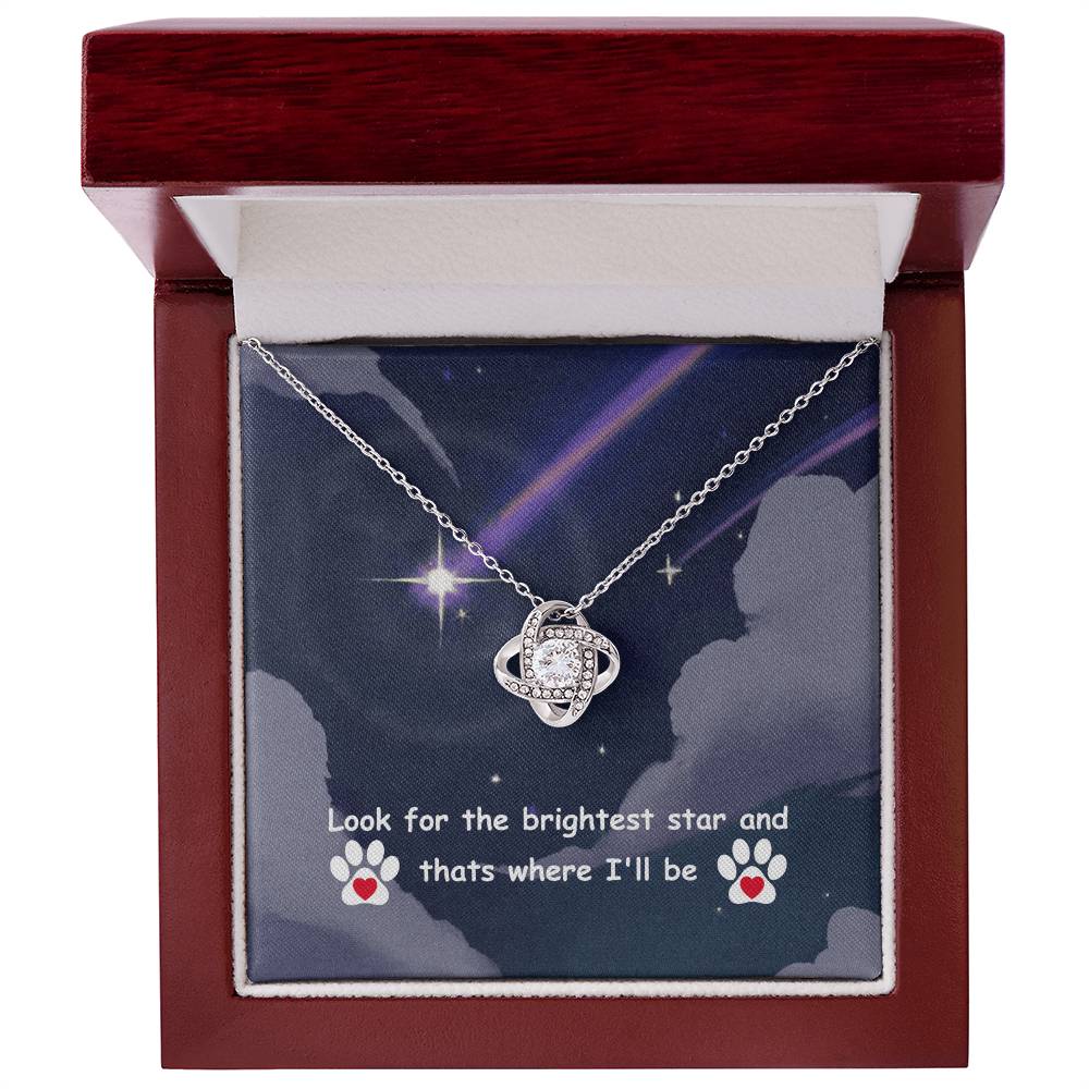In memory - Look for the brightest star - Love Knot Necklace