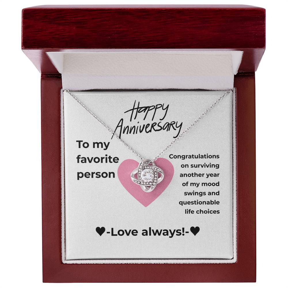 My favorite person - Surviving - Love Knot Necklace