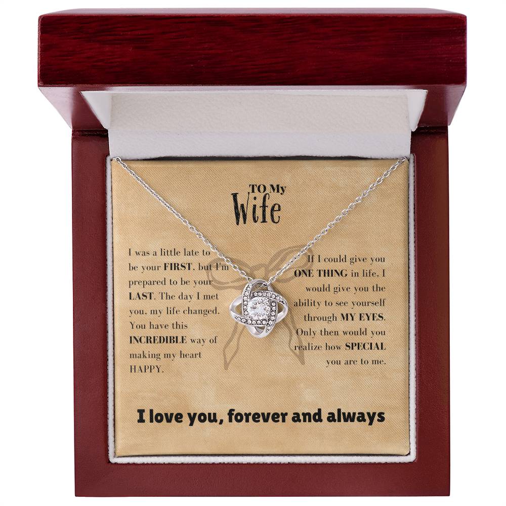 Wife - I was - Love Knot Necklace