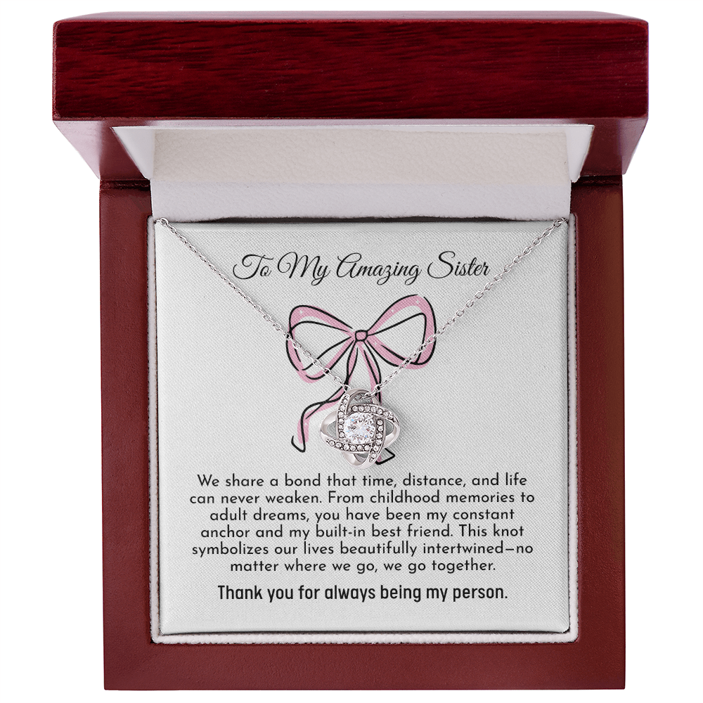 The "Unbreakable Sisterhood" Interlocking Knot Necklace for Sister