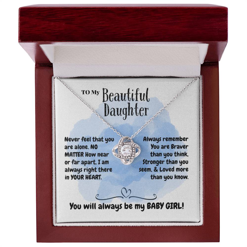 daughter - Never feel - Love Knot Necklace