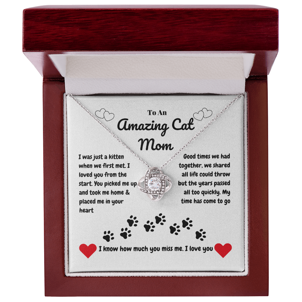 Pet mom - I was just a kitten - Love Knot Necklace