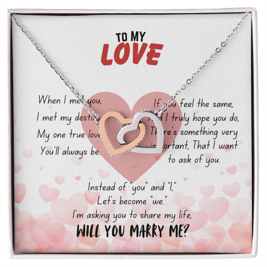 To my love - When I met you - Interlocking Hearts Necklace