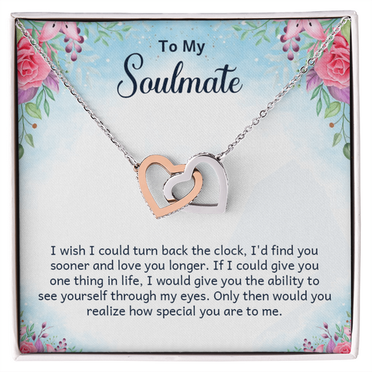 To Soulmate - I wish - Interlocking Hearts Necklace