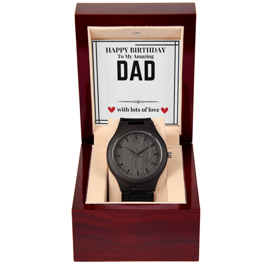 To Dad - Happy Birthday to my - Wooden Watch