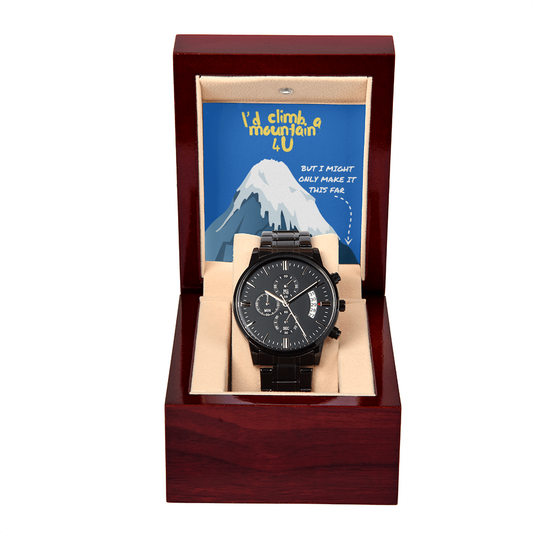 Love - I'd climb a mountain - Black Chronograph Watch