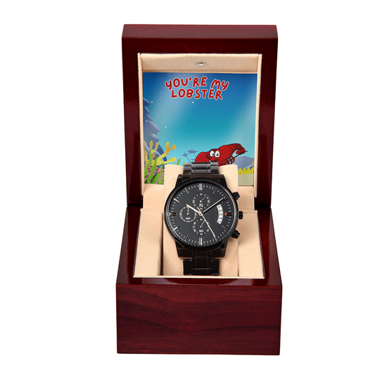 Love - You're my lobster - Black Chronograph Watch