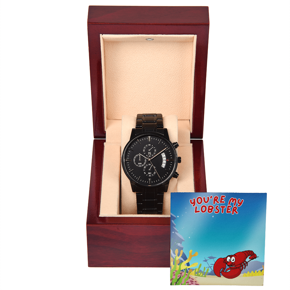 Love - You're my lobster - Black Chronograph Watch
