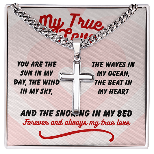 My true love - You are the sun - Cuban Link Chain with Artisan Cross