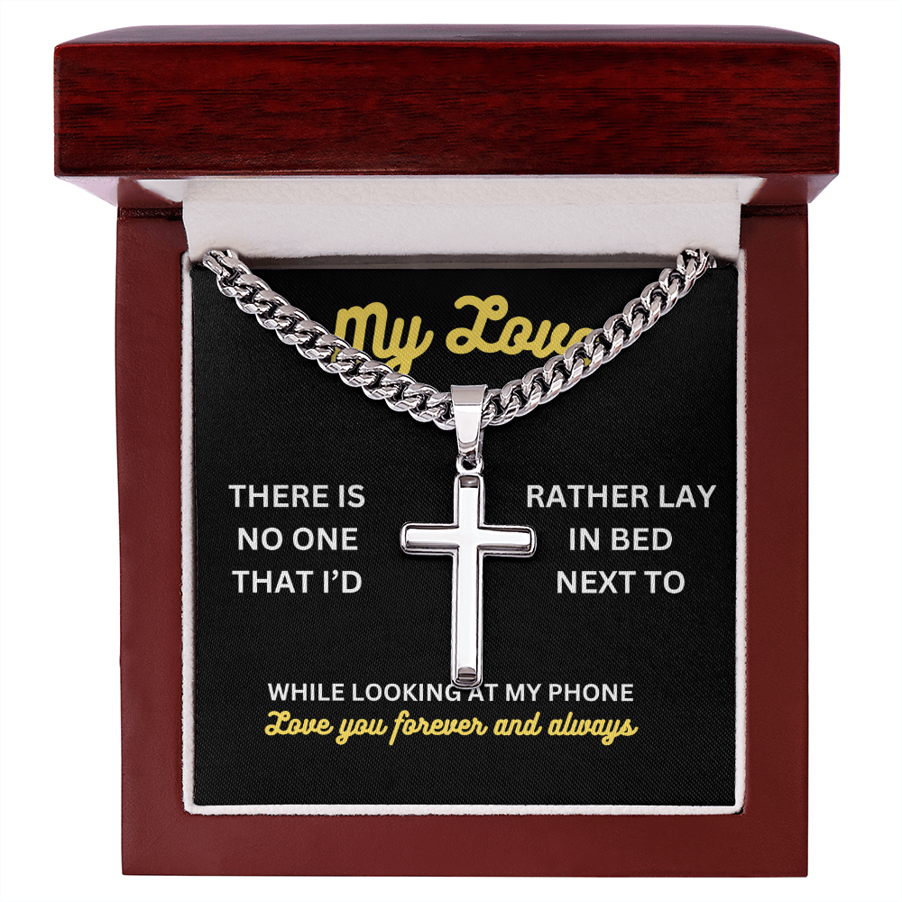 My love - There is no one - Cuban Link Chain with Artisan Cross