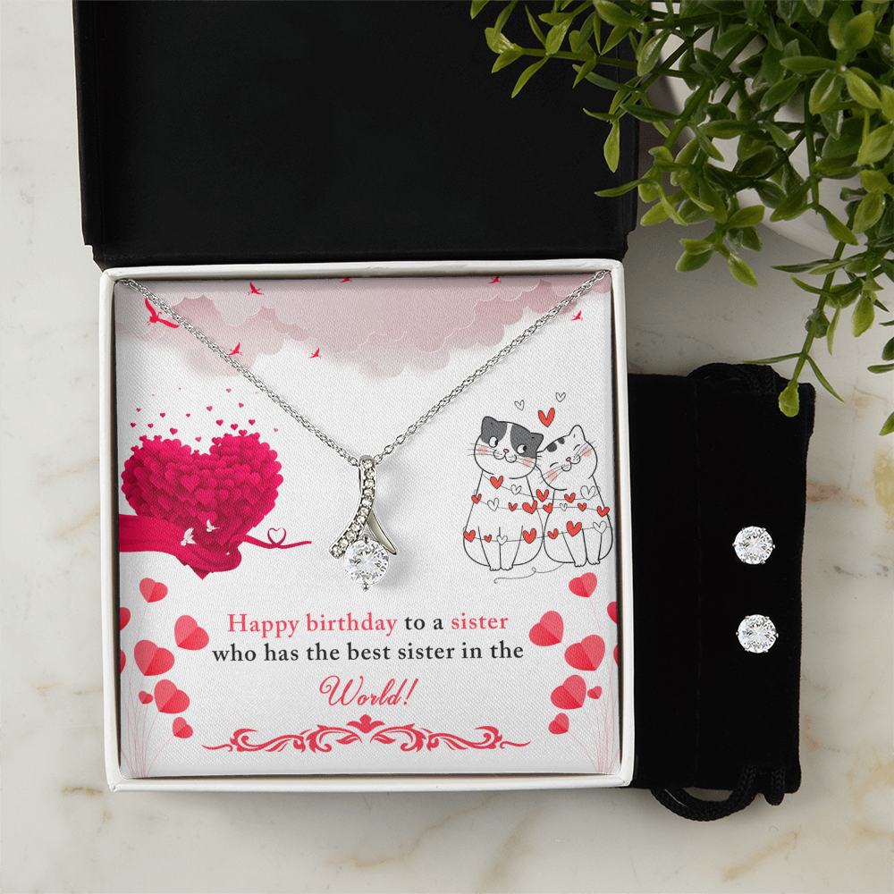 Birthday - To a sister - Alluring Beauty Necklace & Earring Set
