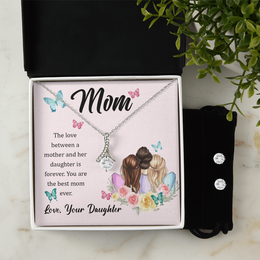 To Mom - The love between - Alluring Beauty Necklace & Earring Set