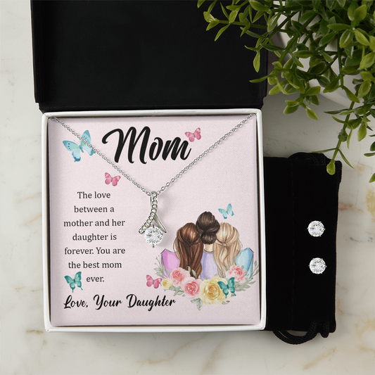 To Mom - The love between - Alluring Beauty Necklace & Earring Set