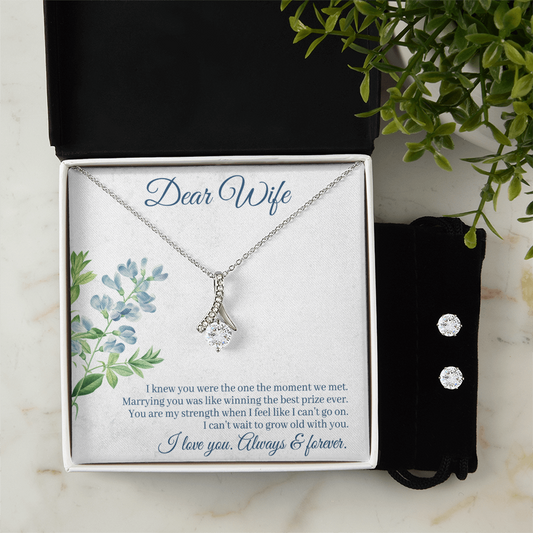 To Wife - I knew you were - Alluring Beauty Necklace & Earring Set