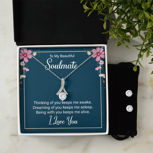 To Soulmate - Thinking of you - Alluring Beauty Necklace & Earring Set