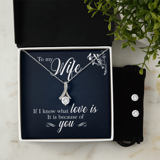 To Wife - If I know - Alluring Beauty Necklace & Earring Set