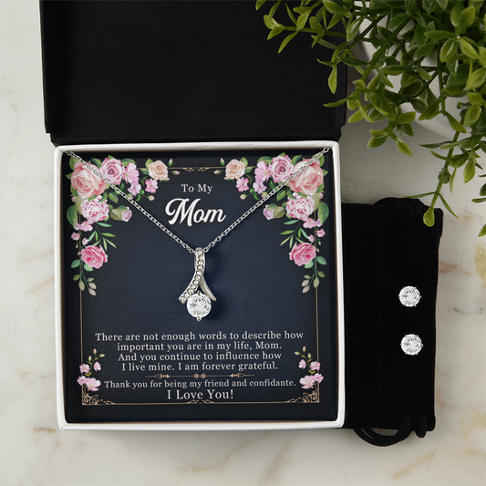 To Mom - There are not enough - Alluring Beauty Necklace & Earring Set