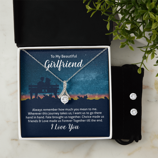 To Girlfriend - Always remember - Alluring Beauty Necklace & Earring Set