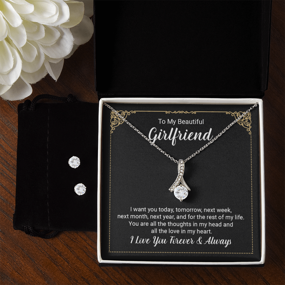 To Girlfriend - I want you today - Alluring Beauty Necklace & Earring Set