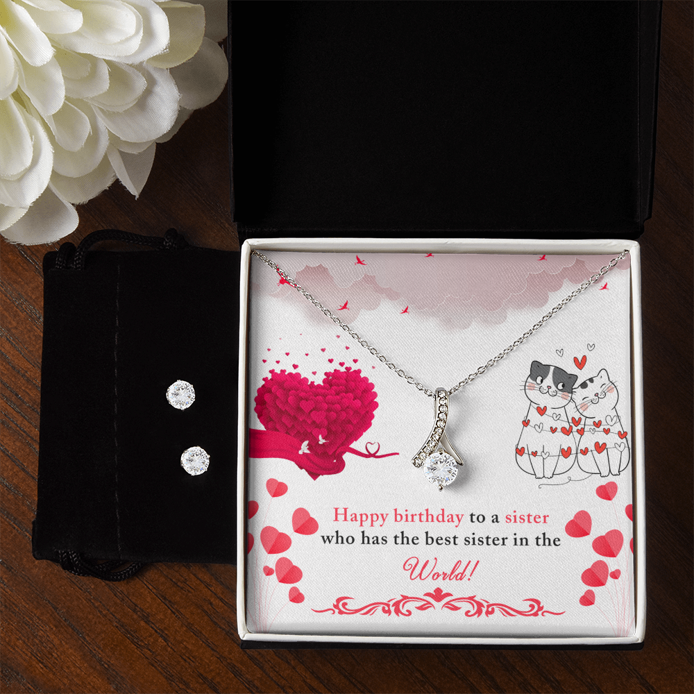 Birthday - To a sister - Alluring Beauty Necklace & Earring Set
