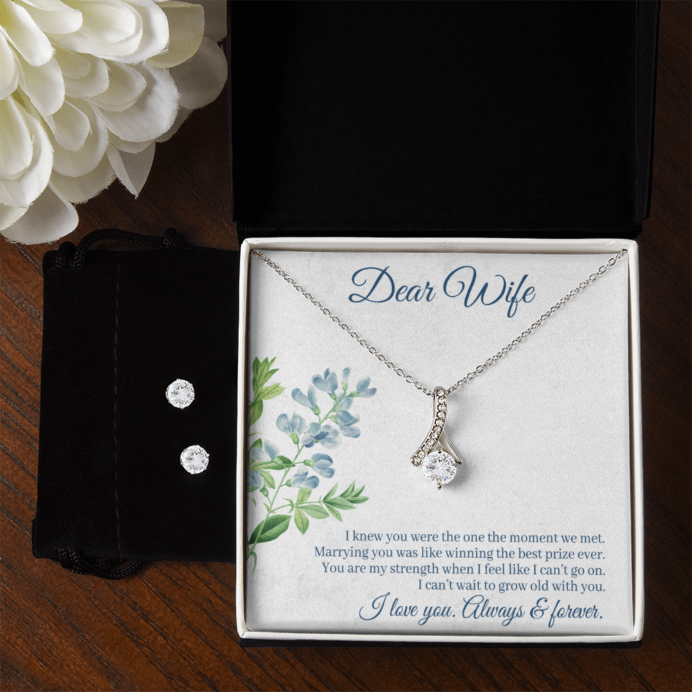 To Wife - I knew you were - Alluring Beauty Necklace & Earring Set