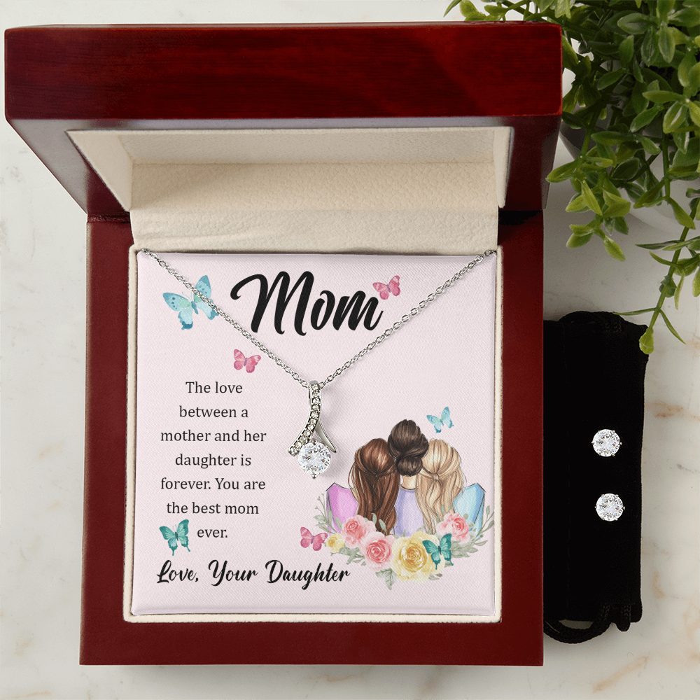 To Mom - The love between - Alluring Beauty Necklace & Earring Set