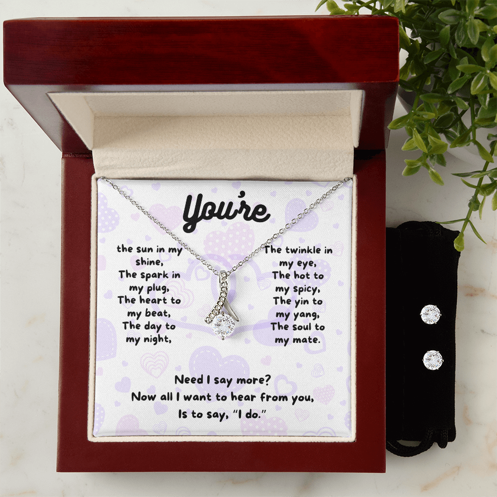 Love - You're the sun - Alluring Beauty Necklace & Earring Set