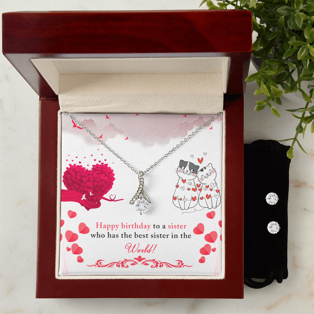 Birthday - To a sister - Alluring Beauty Necklace & Earring Set