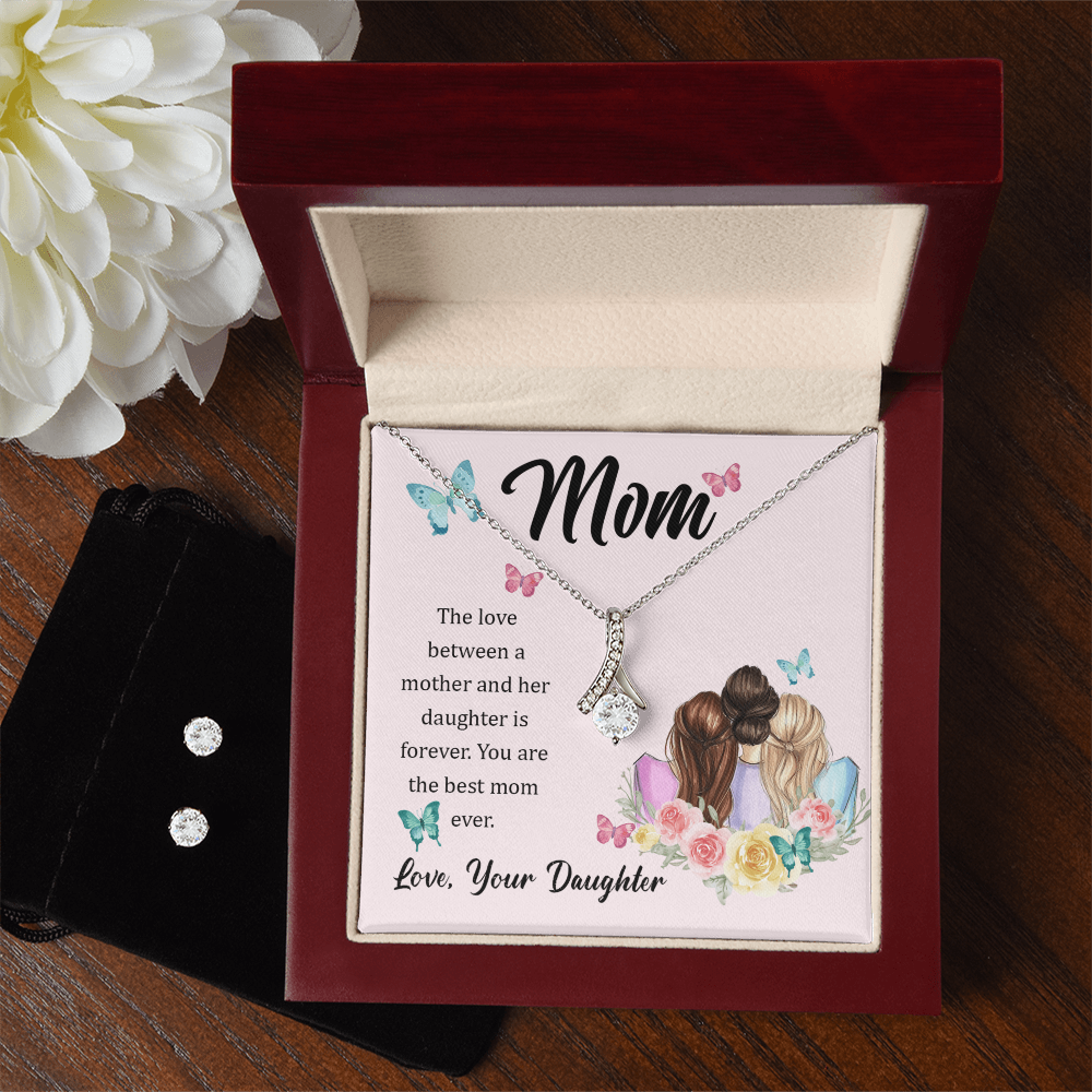 To Mom - The love between - Alluring Beauty Necklace & Earring Set