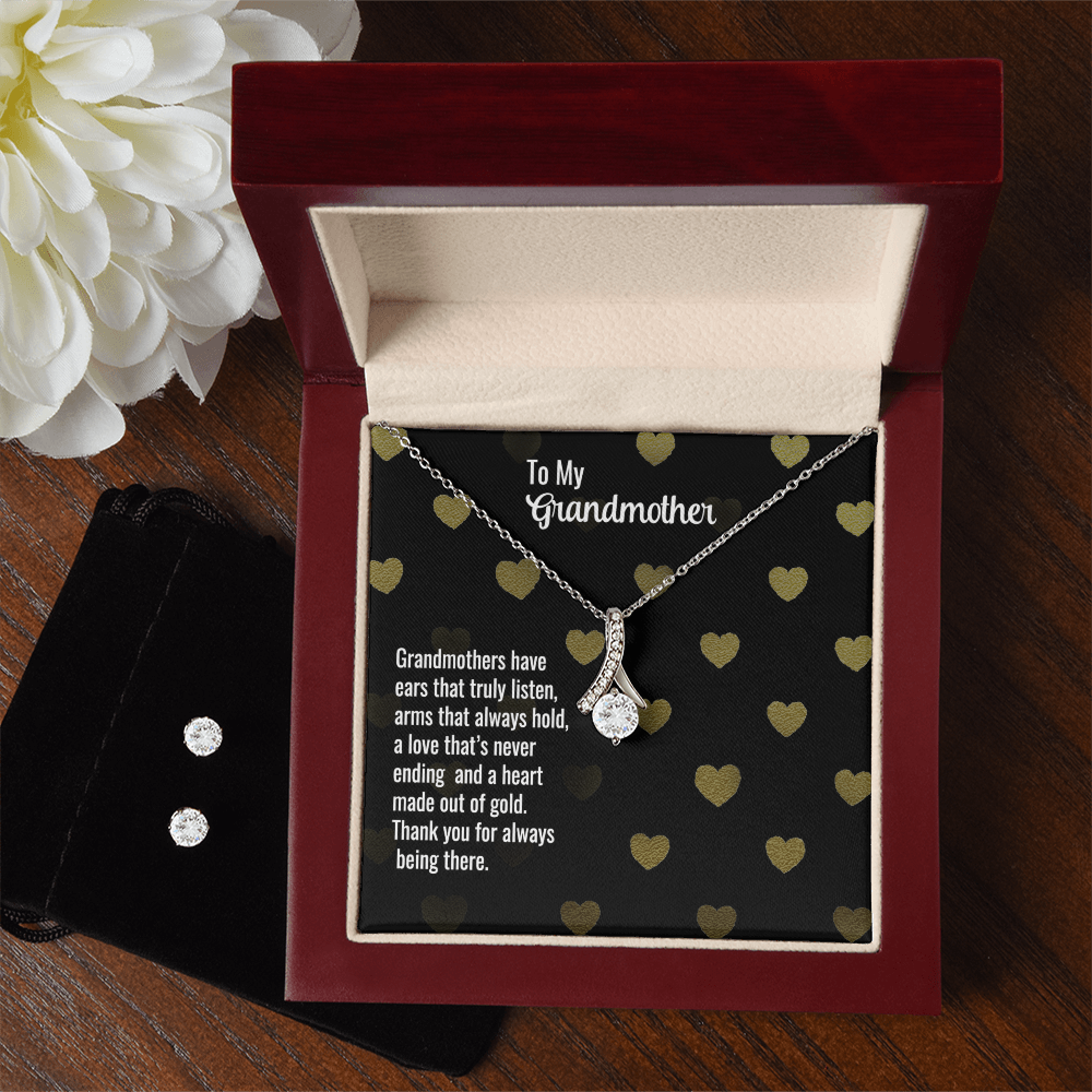 Grandmother - Grandmothers have - Alluring Beauty Necklace & Earring Set