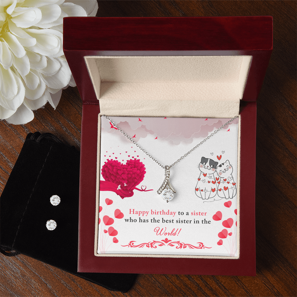Birthday - To a sister - Alluring Beauty Necklace & Earring Set