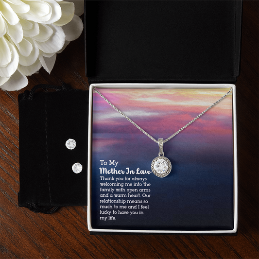 To Mother In Law - Thank you for always - Eternal Hope Necklace & Earring Set