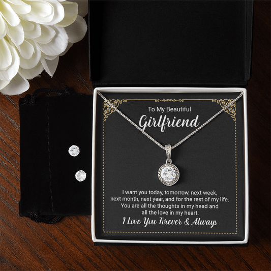 To Girlfriend - I want you today - Eternal Hope Necklace & Earring Set