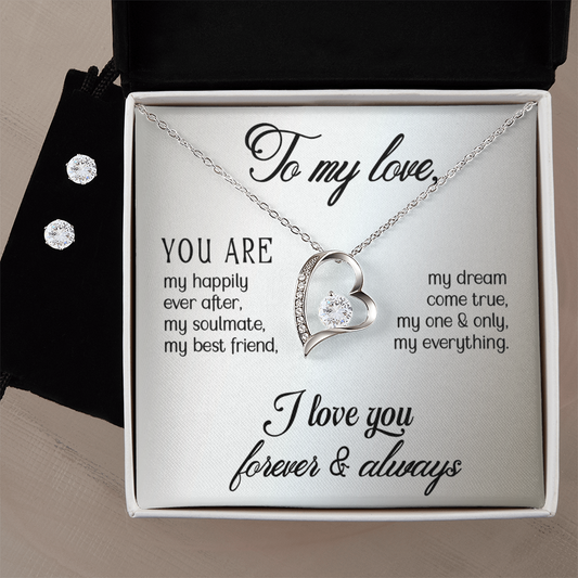 Love - You are - Forever Love Necklace & Earring Set