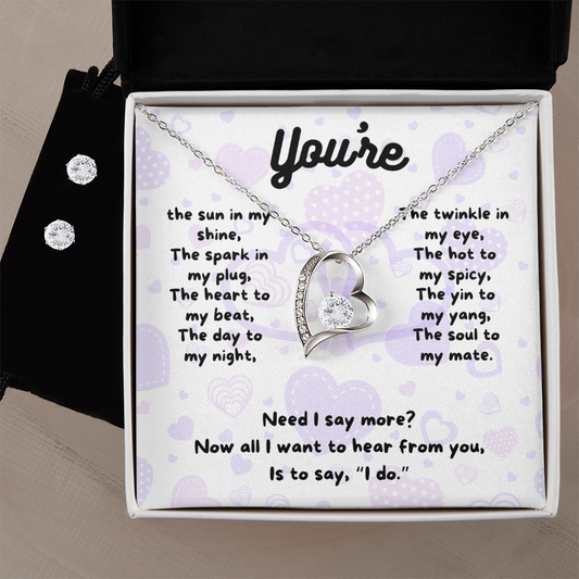 Love - You're the sun - Forever Love Necklace & Earring Set