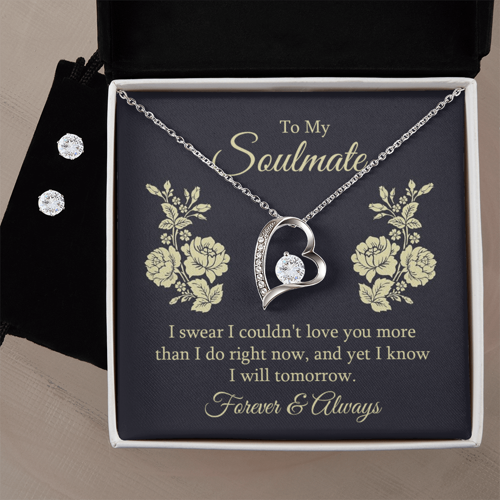 To Soulmate - I swear - Forever Love Necklace & Earring Set