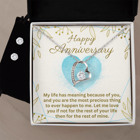 Anniversary - My life has meaning - Forever Love Necklace & Earring Set