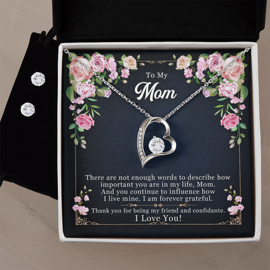 To Mom - There are not enough - Forever Love Necklace & Earring Set