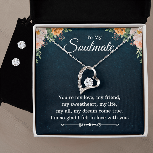 To Soulmate - You're my love - Forever Love Necklace & Earring Set