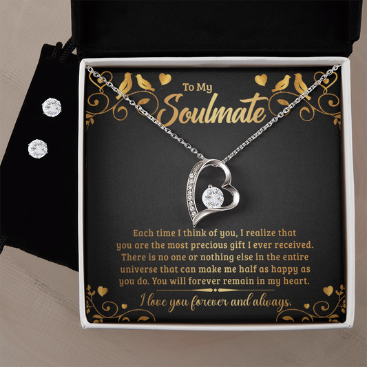 To Soulmate - Each time I think - Forever Love Necklace & Earring Set