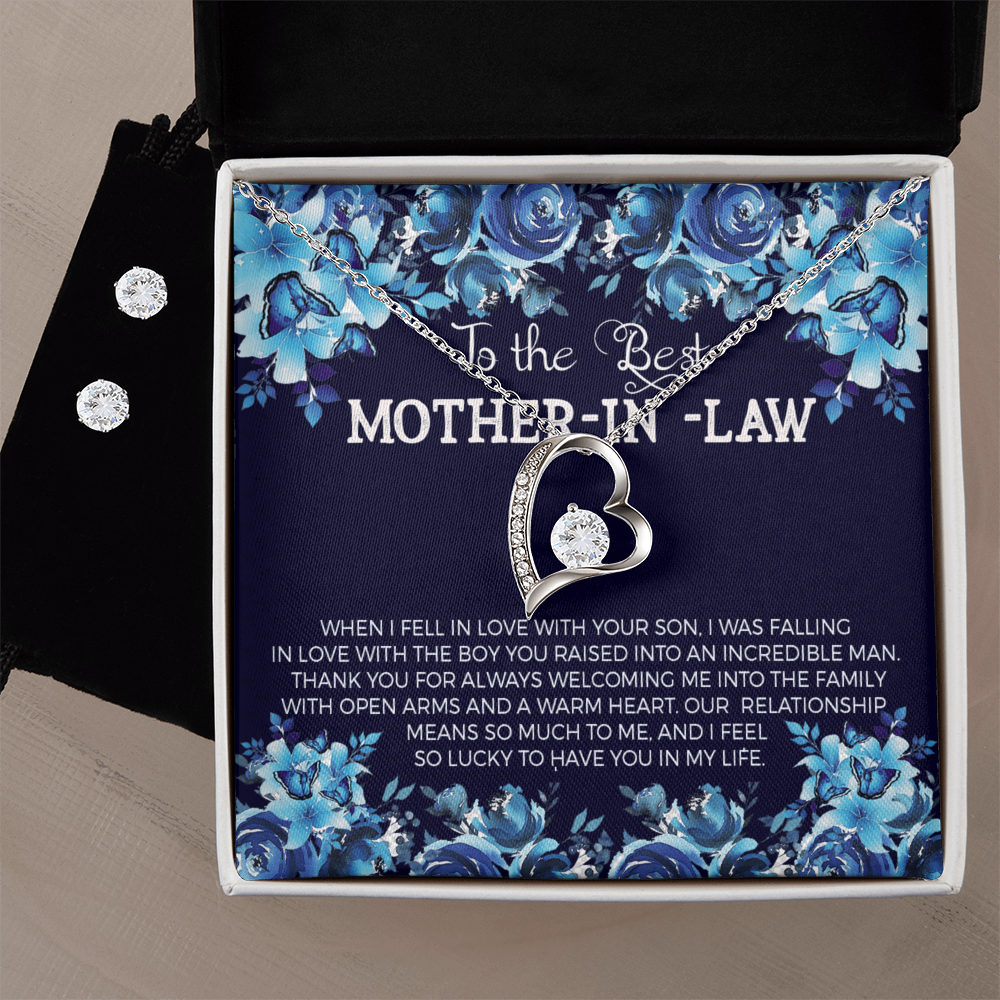 To Mother In Law - When I fell in love - Forever Love Necklace & Earring Set