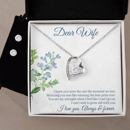 To Wife - I knew you were - Forever Love Necklace & Earring Set