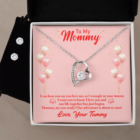 To Mom - I can hear - Forever Love Necklace & Earring Set