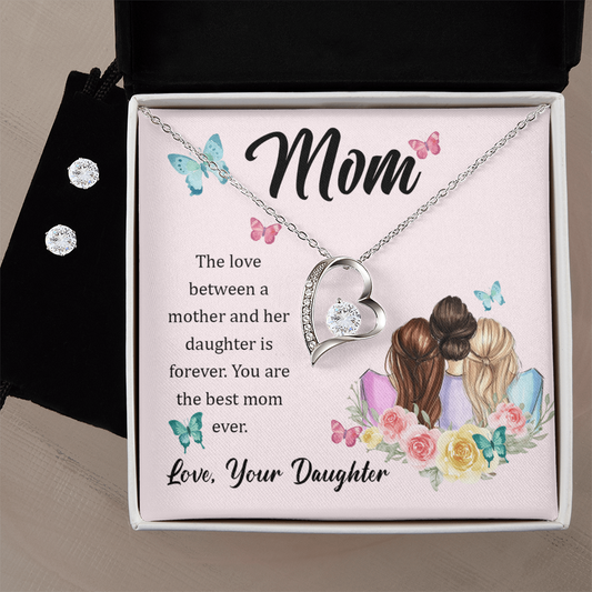 To Mom - The love between - Forever Love Necklace & Earring Set