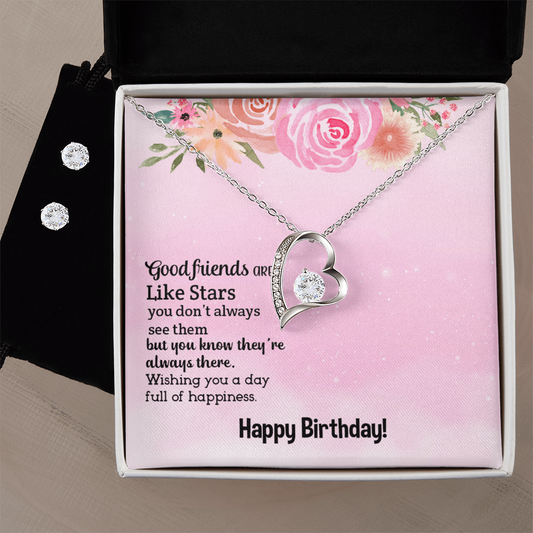Birthday - Good friends - Forever Love Necklace & Earring Set