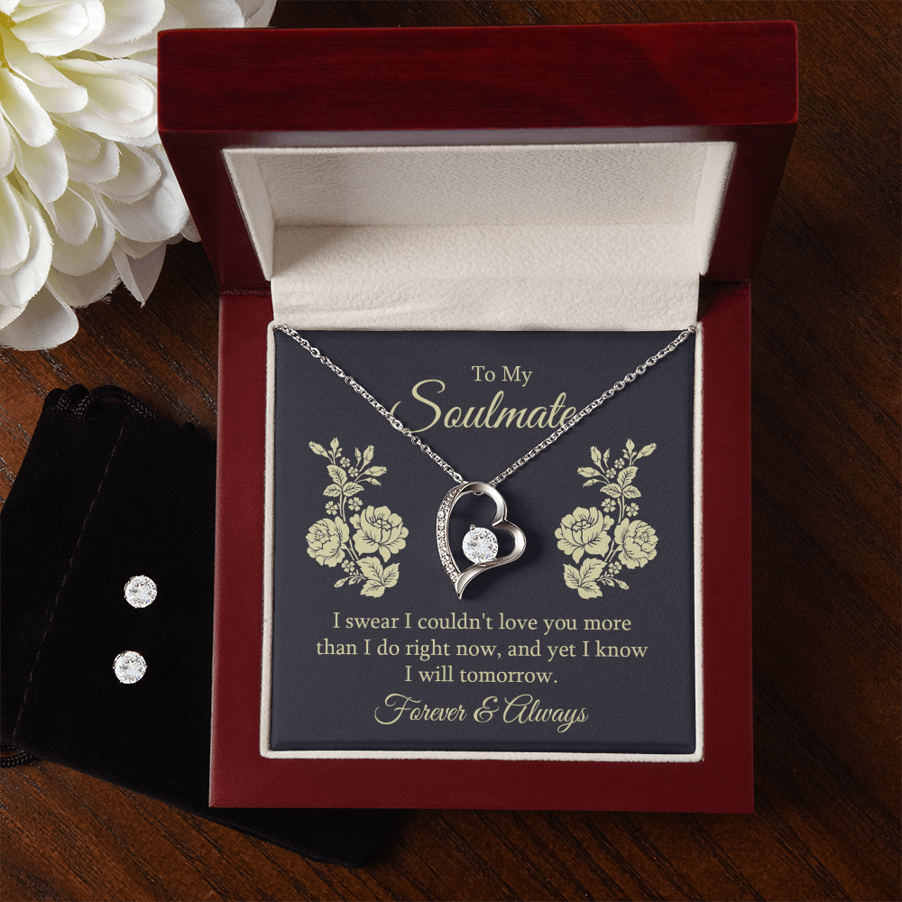 To Soulmate - I swear - Forever Love Necklace & Earring Set